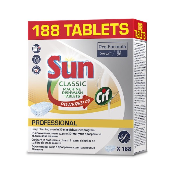 Sun Pro Formula Classic Tablets op.188szt.- tabletki do maszynowego mycia naczyń